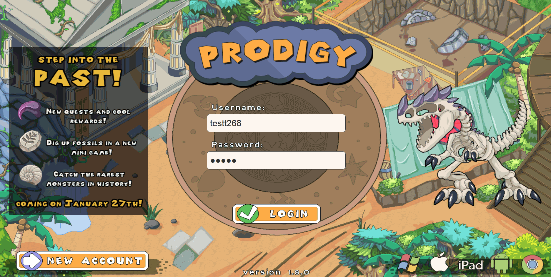 old prodigy the math game login