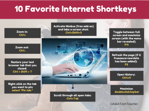 internet shortkeys