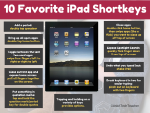 ipad shortkeys