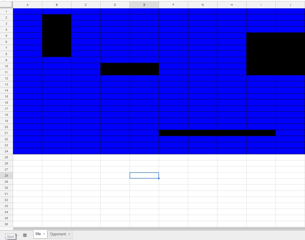 battleships in Google Sheets